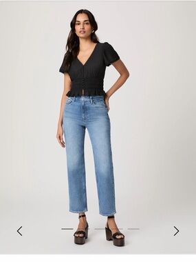 PAIGE Straight-Leg Jeans in Light Blue Denim